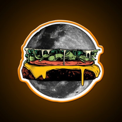 Moon Burger Snack Food Led Neon Sign Rgb Color - Shineneon