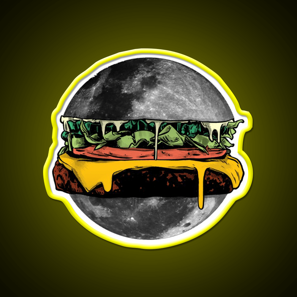 Moon Burger Snack Food Led Neon Sign Rgb Color - Shineneon