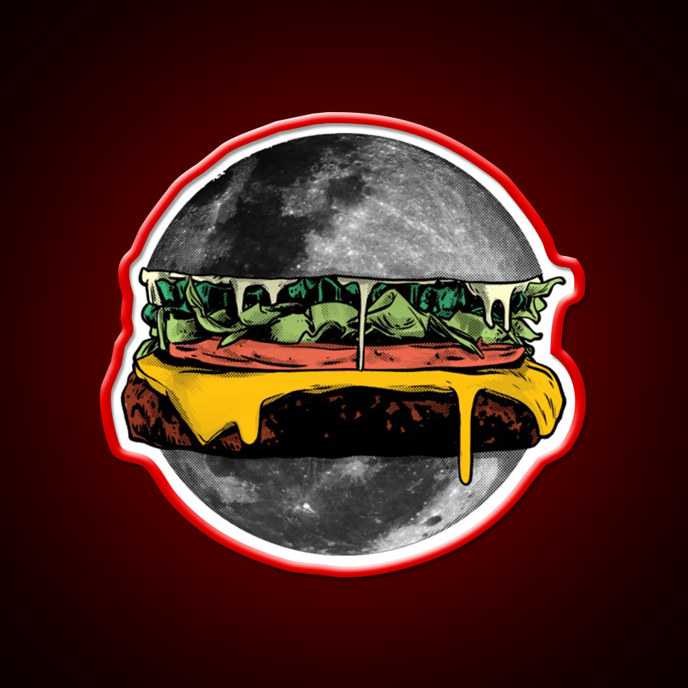 Moon Burger Snack Food Led Neon Sign Rgb Color - Shineneon