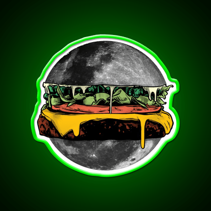 Moon Burger Snack Food Led Neon Sign Rgb Color - Shineneon