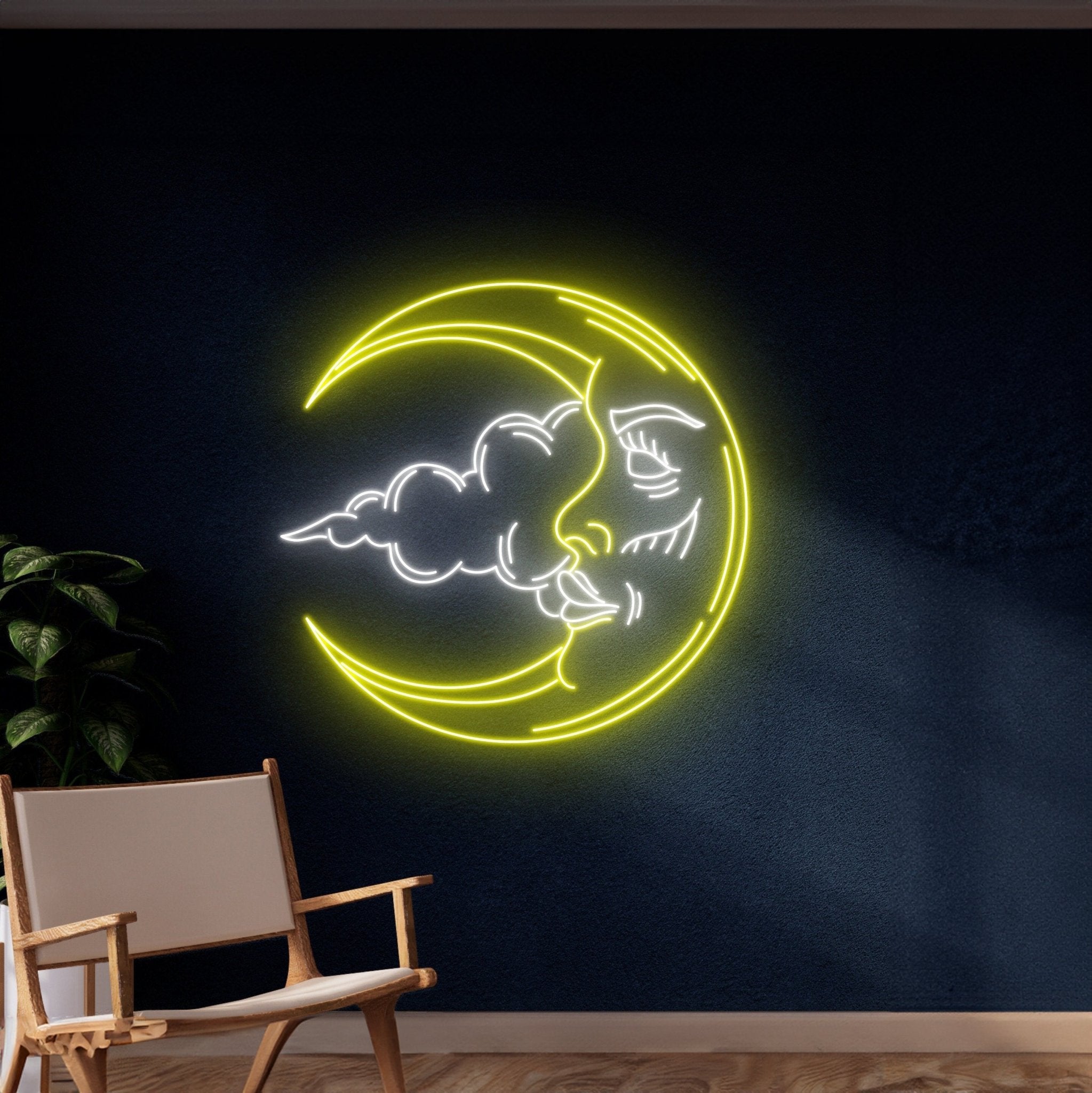 Moon Cloud Neon Sign Sky Art Room Wall Decor - Shineneon