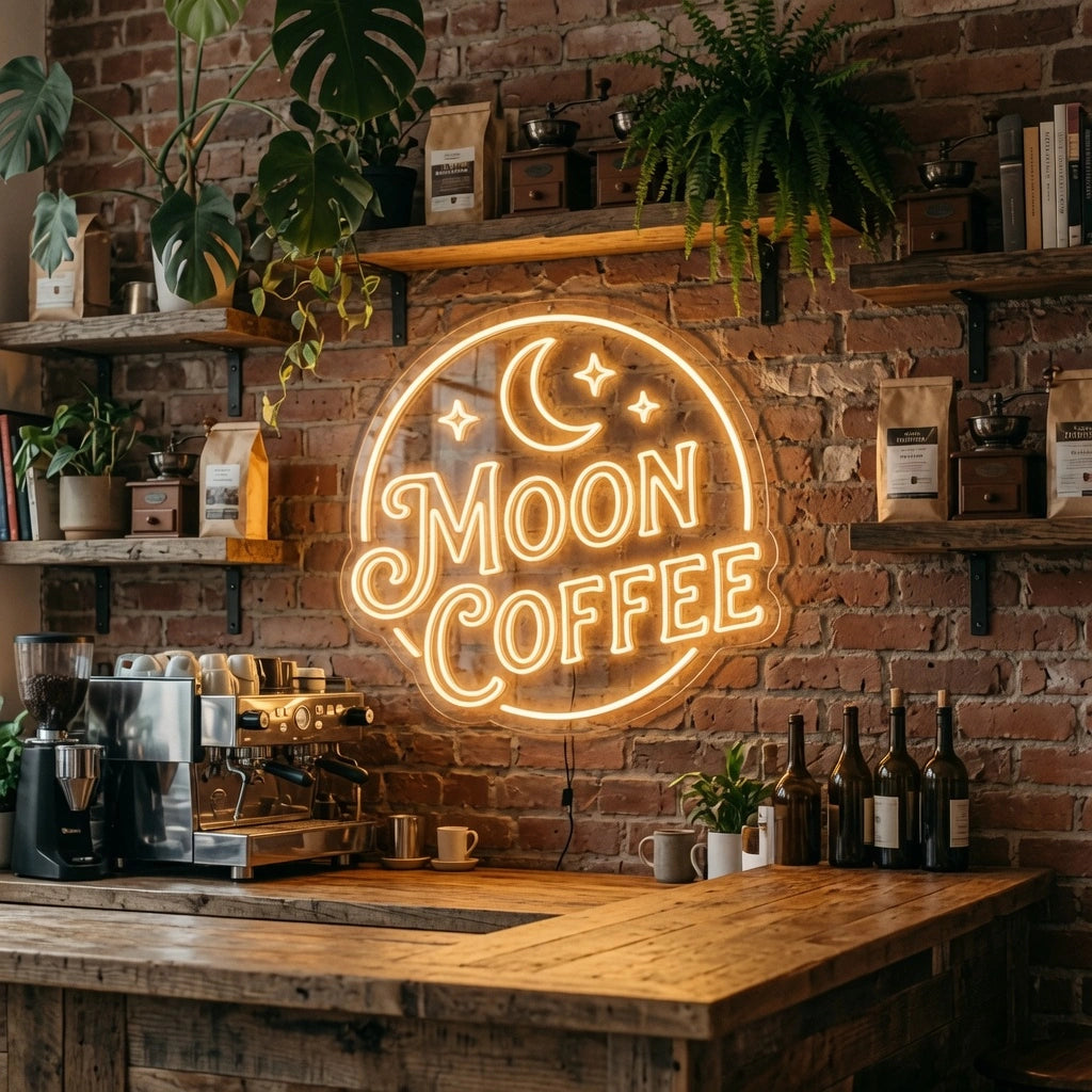 Moon Coffee LED Neon Sign - 02 High-Converting Product Image