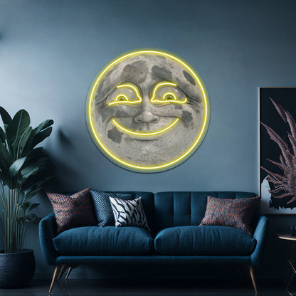Moon Face Artwork Neon Wall Signs | Shineneon