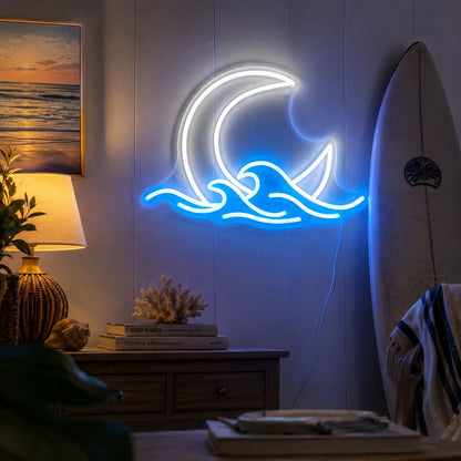 Moon Ocean Wave Neon Sign LED Neon Sign real lifestyle scene