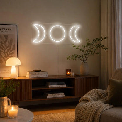 Moon Phase Wall Neon Sign LED Neon Sign real lifestyle scene