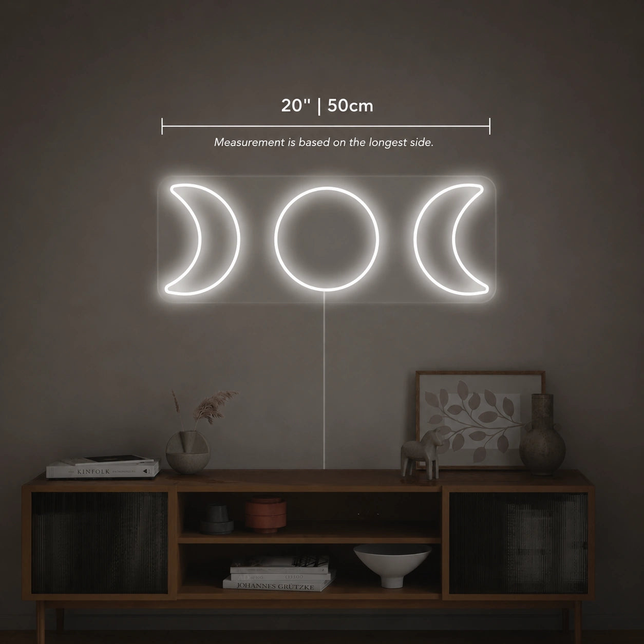 Moon Phase Wall Neon Sign LED Neon Sign size image