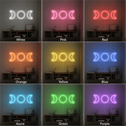 Moon Phase Wall Neon Sign LED Neon Sign color grid