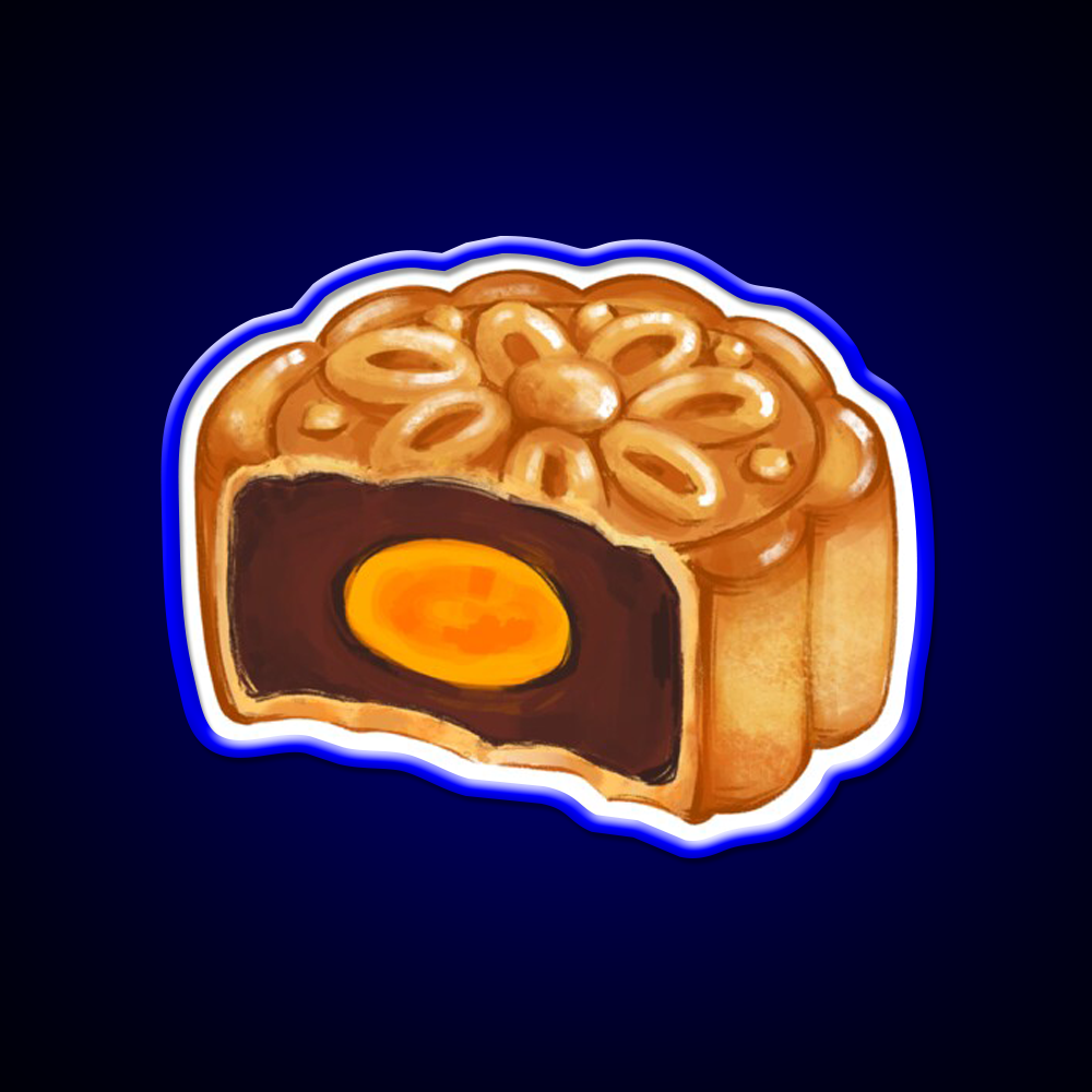 Mooncake Bite Led Neon Sign Chinese Food Rgb Color