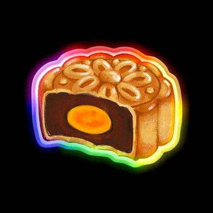 Mooncake Bite Led Neon Sign Chinese Food Rgb Color