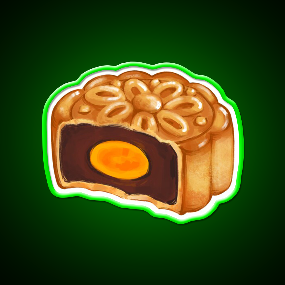 Mooncake Bite Led Neon Sign Chinese Food Rgb Color