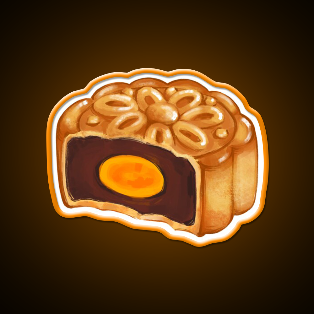 Mooncake Bite Led Neon Sign Chinese Food Rgb Color