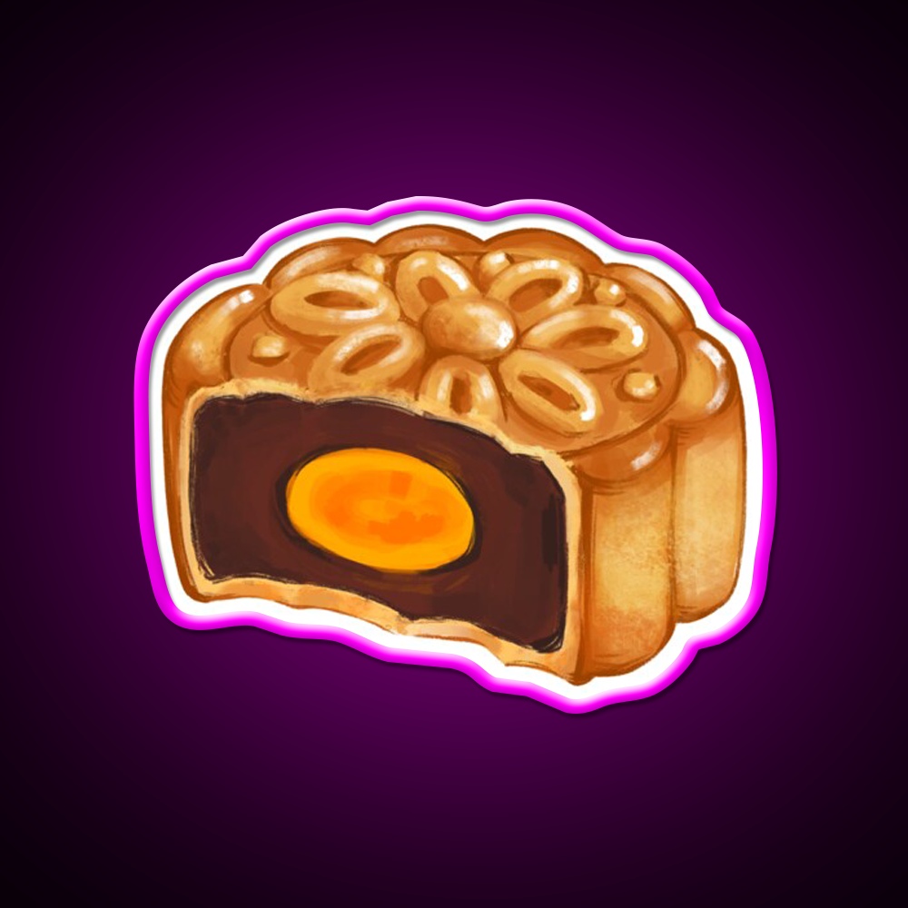 Mooncake Bite Led Neon Sign Chinese Food Rgb Color