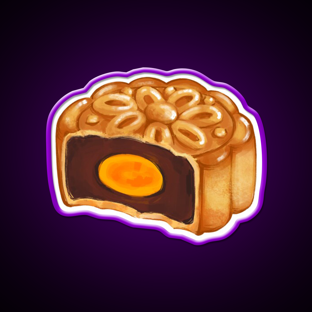 Mooncake Bite Led Neon Sign Chinese Food Rgb Color