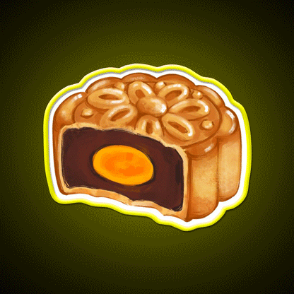 Mooncake Bite Led Neon Sign Chinese Food Rgb Color