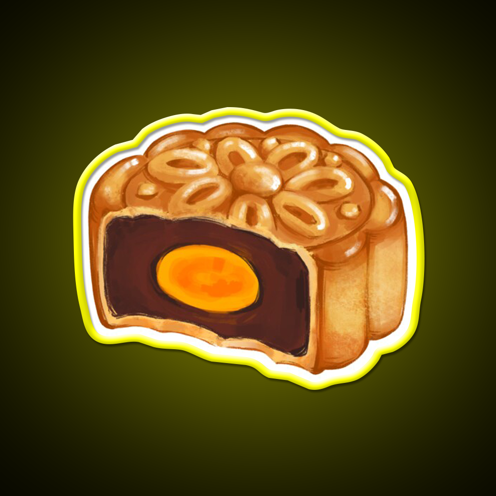 Mooncake Bite Led Neon Sign Chinese Food Rgb Color