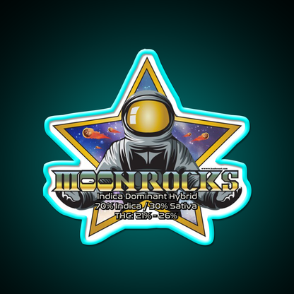 Moonrocks Strain Art Hemp Inspired Green Leaf Led Neon Sign Rgb Color - Size and dimension reference