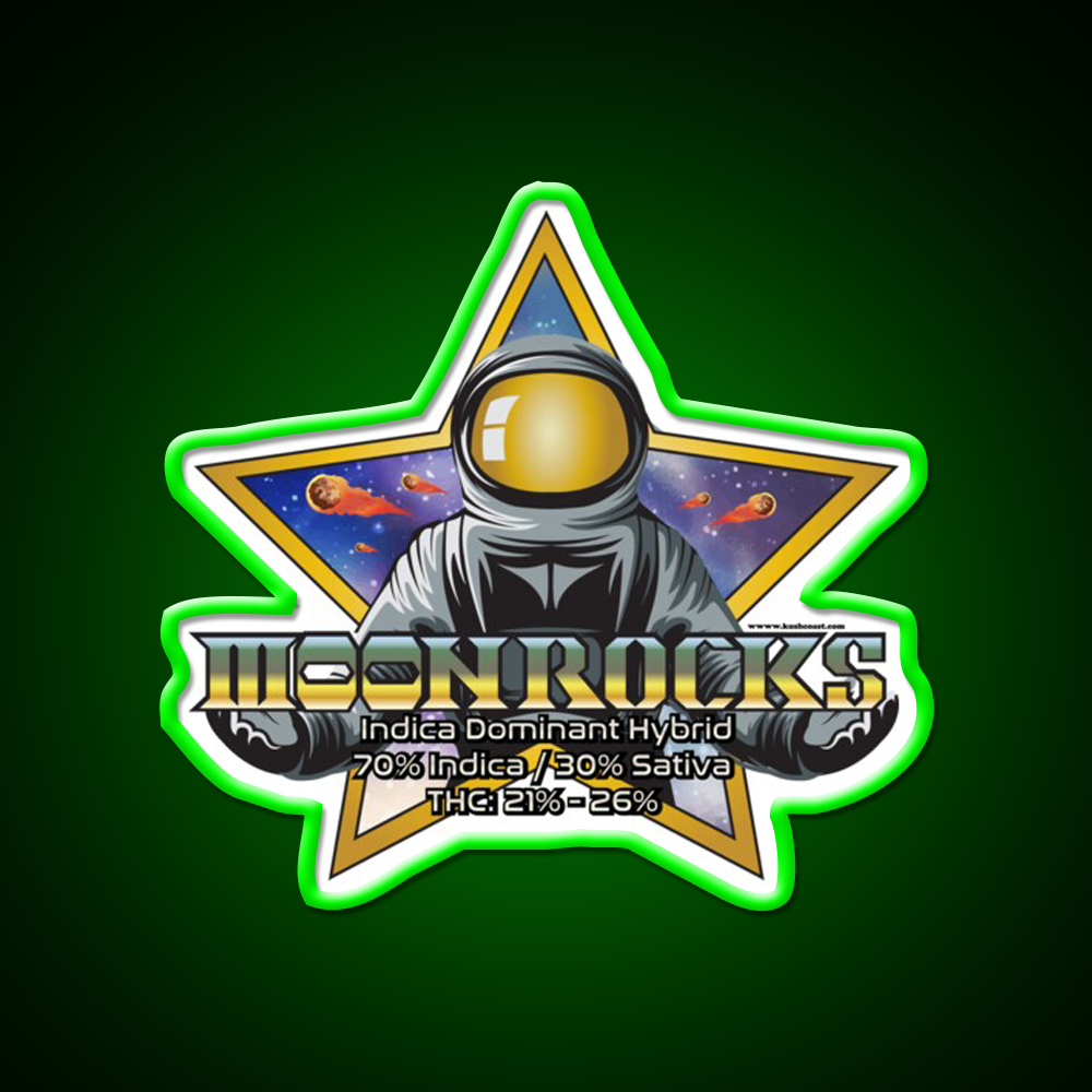 Moonrocks Strain Art Hemp Inspired Green Leaf Led Neon Sign Rgb Color - LED neon sign view 8