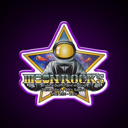 Moonrocks Strain Art Hemp Inspired Green Leaf Led Neon Sign Rgb Color - LED neon sign view 9