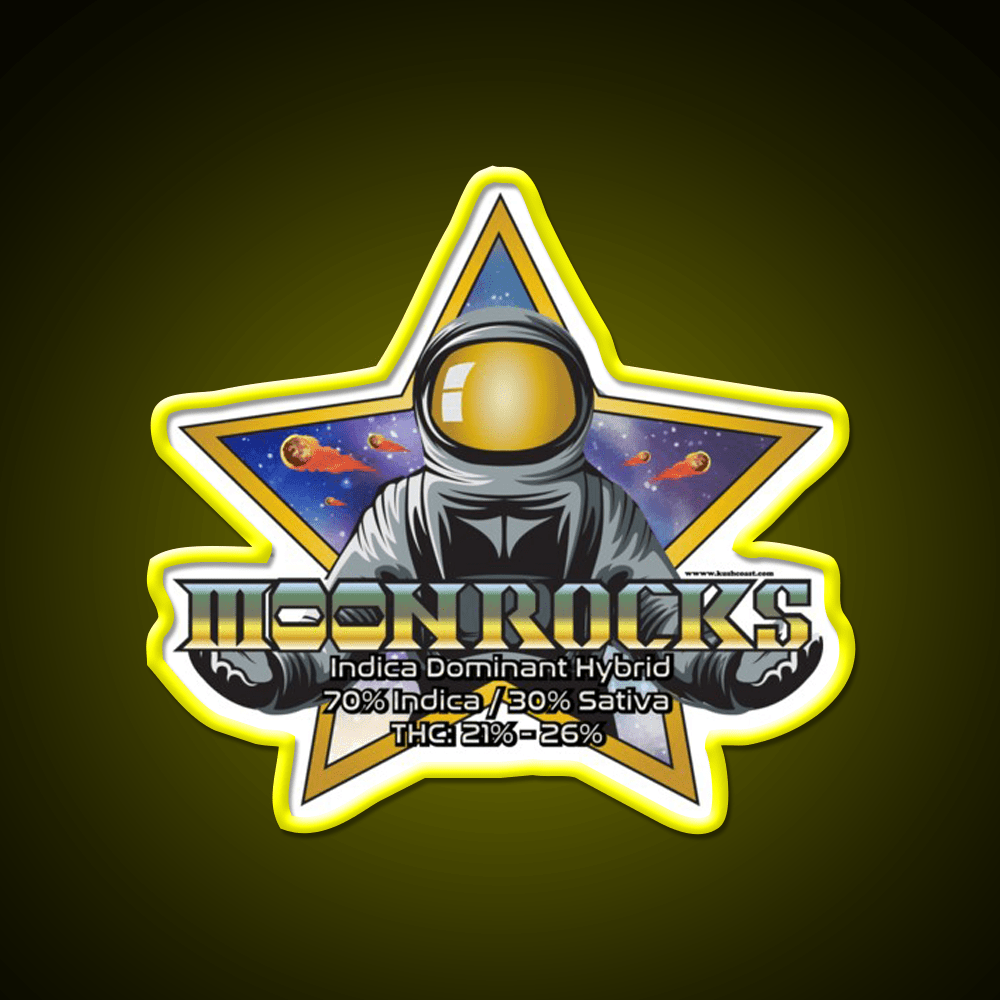 Moonrocks Strain Art Hemp Inspired Green Leaf Led Neon Sign Rgb Color - Shineneon