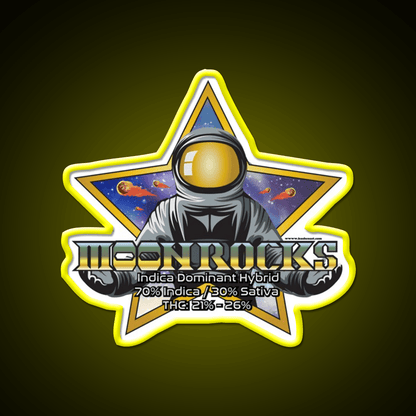 Moonrocks Strain Art Hemp Inspired Green Leaf Led Neon Sign Rgb Color - Shineneon