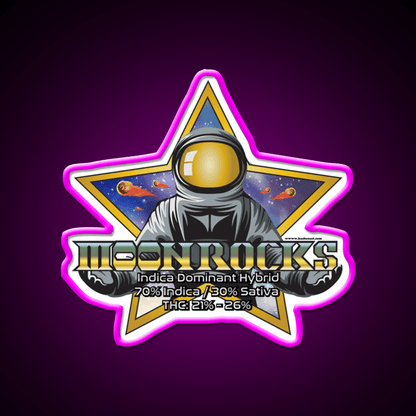 Moonrocks Strain Art Hemp Inspired Green Leaf Led Neon Sign Rgb Color - Shineneon