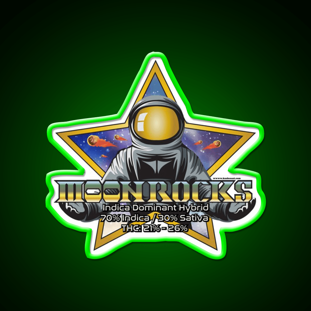 Moonrocks Strain Art Hemp Inspired Green Leaf Led Neon Sign Rgb Color - Shineneon