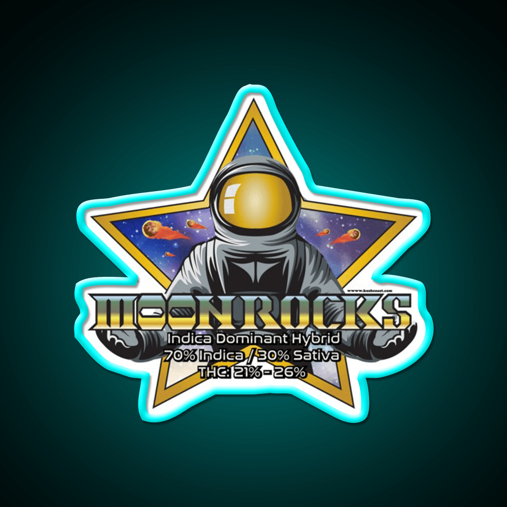 Moonrocks Strain Art Hemp Inspired Green Leaf Led Neon Sign Rgb Color - Shineneon