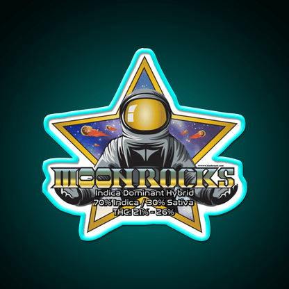 Moonrocks Strain Art Hemp Inspired Green Leaf Led Neon Sign Rgb Color - Shineneon