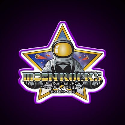 Moonrocks Strain Art Hemp Inspired Green Leaf Led Neon Sign Rgb Color - Shineneon