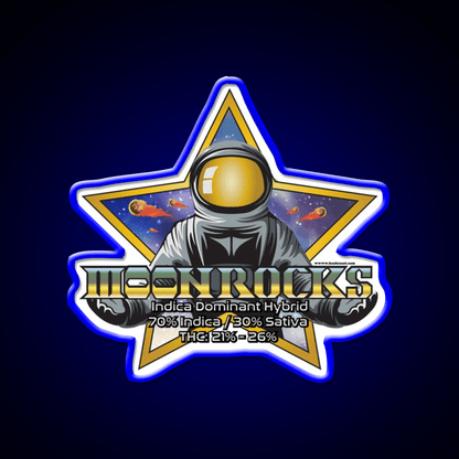 Moonrocks Strain Art Hemp Inspired Green Leaf Led Neon Sign Rgb Color - Shineneon