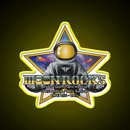 Moonrocks Strain Art Hemp Inspired Green Leaf Led Neon Sign Rgb Color - Custom LED neon sign front view