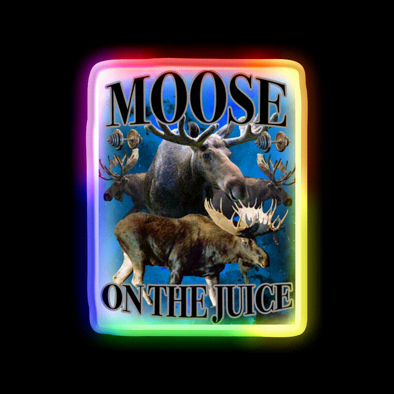 Moose On The Juice Gym Fitness Led Neon Sign Rgb Color