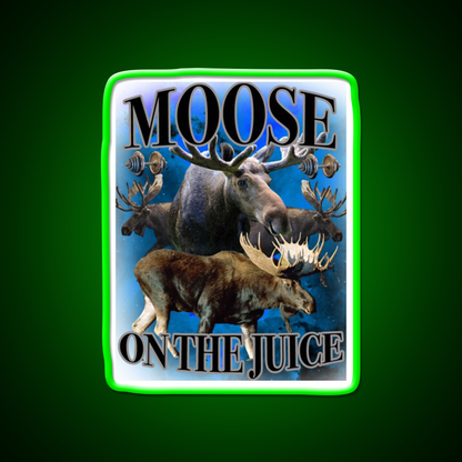 Moose On The Juice Gym Fitness Led Neon Sign Rgb Color