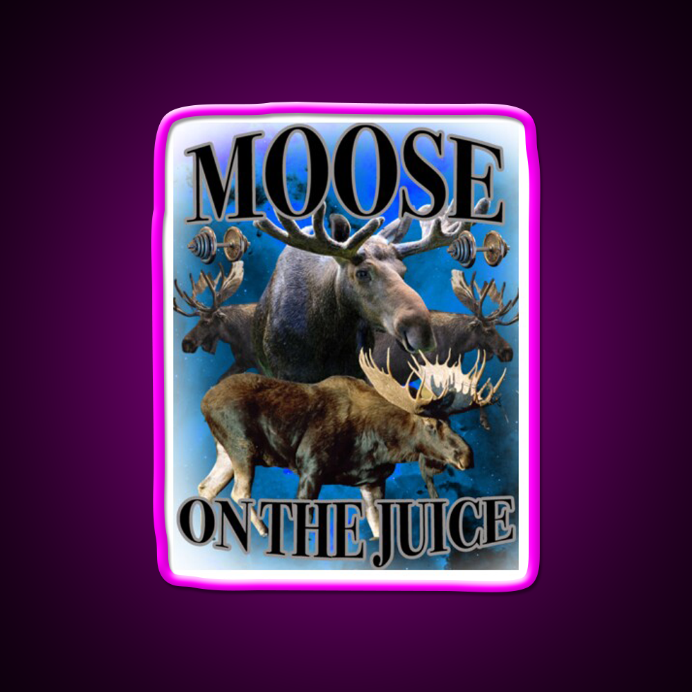 Moose On The Juice Gym Fitness Led Neon Sign Rgb Color