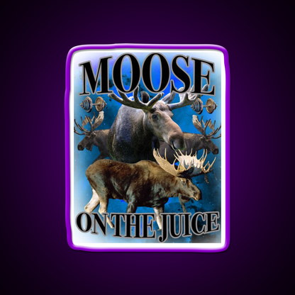 Moose On The Juice Gym Fitness Led Neon Sign Rgb Color