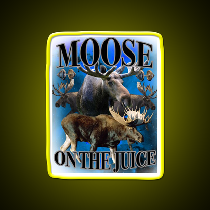 Moose On The Juice Gym Fitness Led Neon Sign Rgb Color