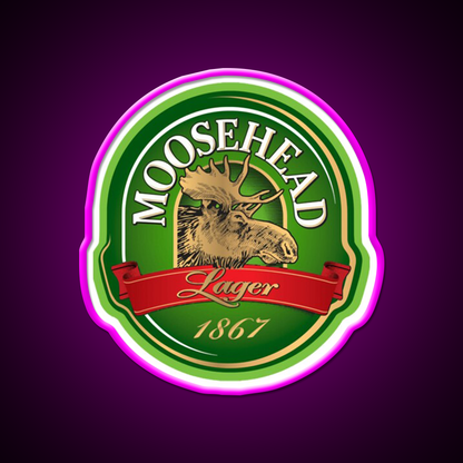 Moosehead Beer American Pale Ale Beer Bar Decor Led Neon Sign Rgb Color - Neon sign mounted on wall in room
