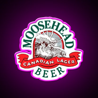 Moosehead Beer Mens Cool Canadian Lager Beer Bar Decor Led Neon Sign Rgb Color - Neon sign mounted on wall in room