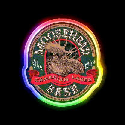 Moosehead Canadian Lager Label Beer Bar Decor Led Neon Sign Rgb Color