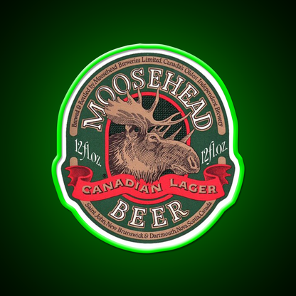Moosehead Canadian Lager Label Beer Bar Decor Led Neon Sign Rgb Color
