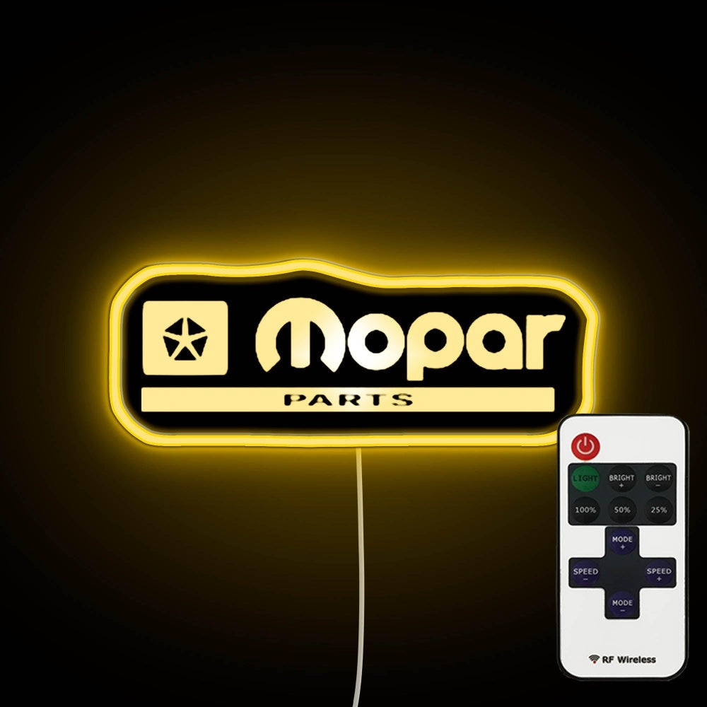 Mopar Parts Logo Neon Sign - Custom LED neon sign front view