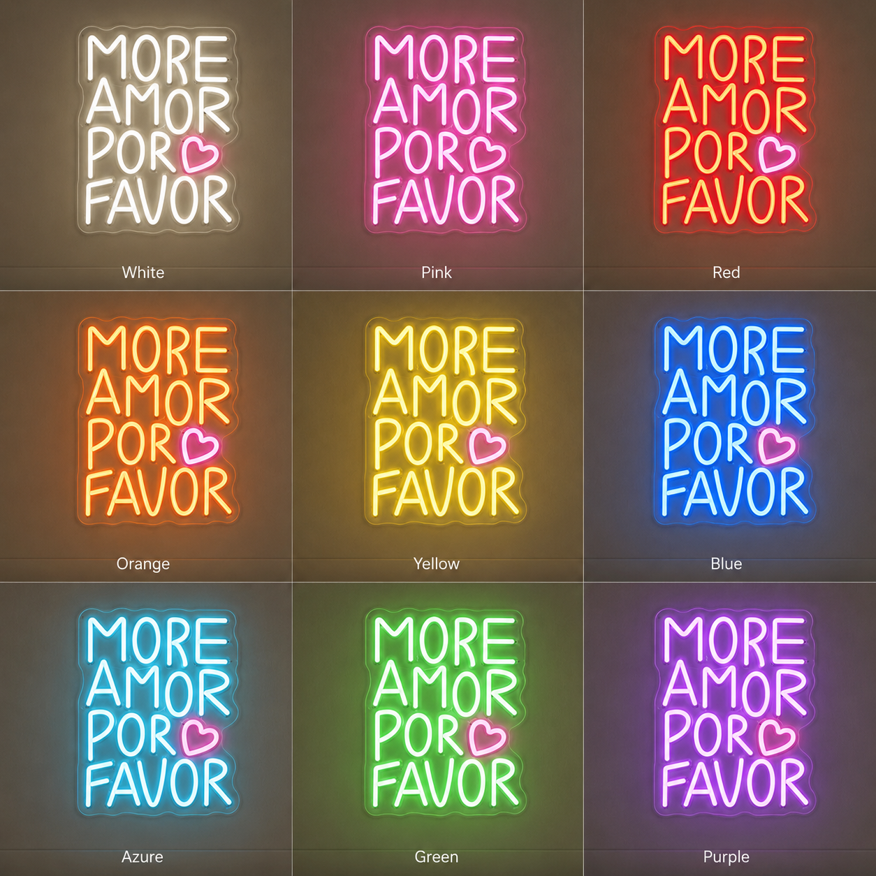 More Armor Porc Favor LED Neon Sign - 05 Color Grid