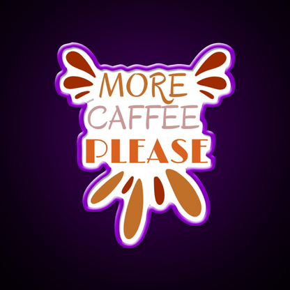 More Caffee Please Vintage Cafe Led Neon Sign Espresso Bar Art Rgb Color - Shineneon