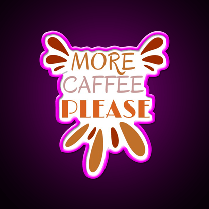 More Caffee Please Vintage Cafe Led Neon Sign Espresso Bar Art Rgb Color - Shineneon