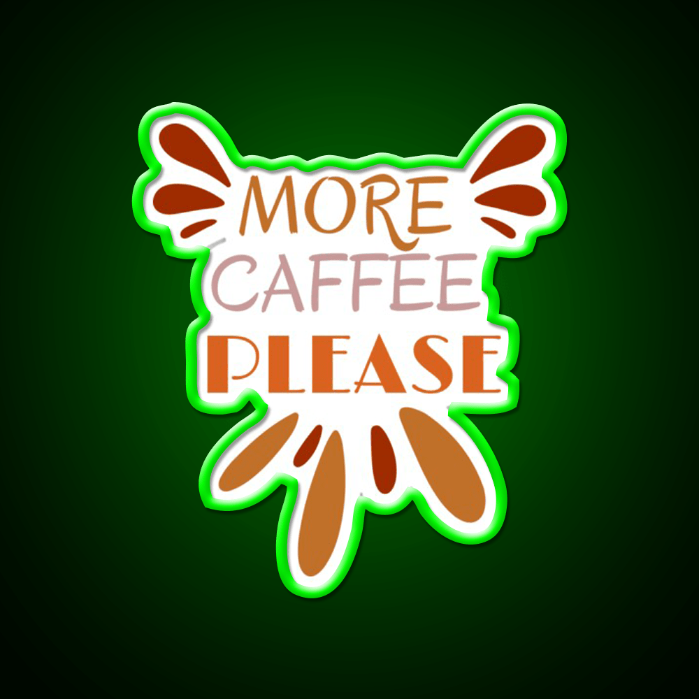 More Caffee Please Vintage Cafe Led Neon Sign Espresso Bar Art Rgb Color - Shineneon