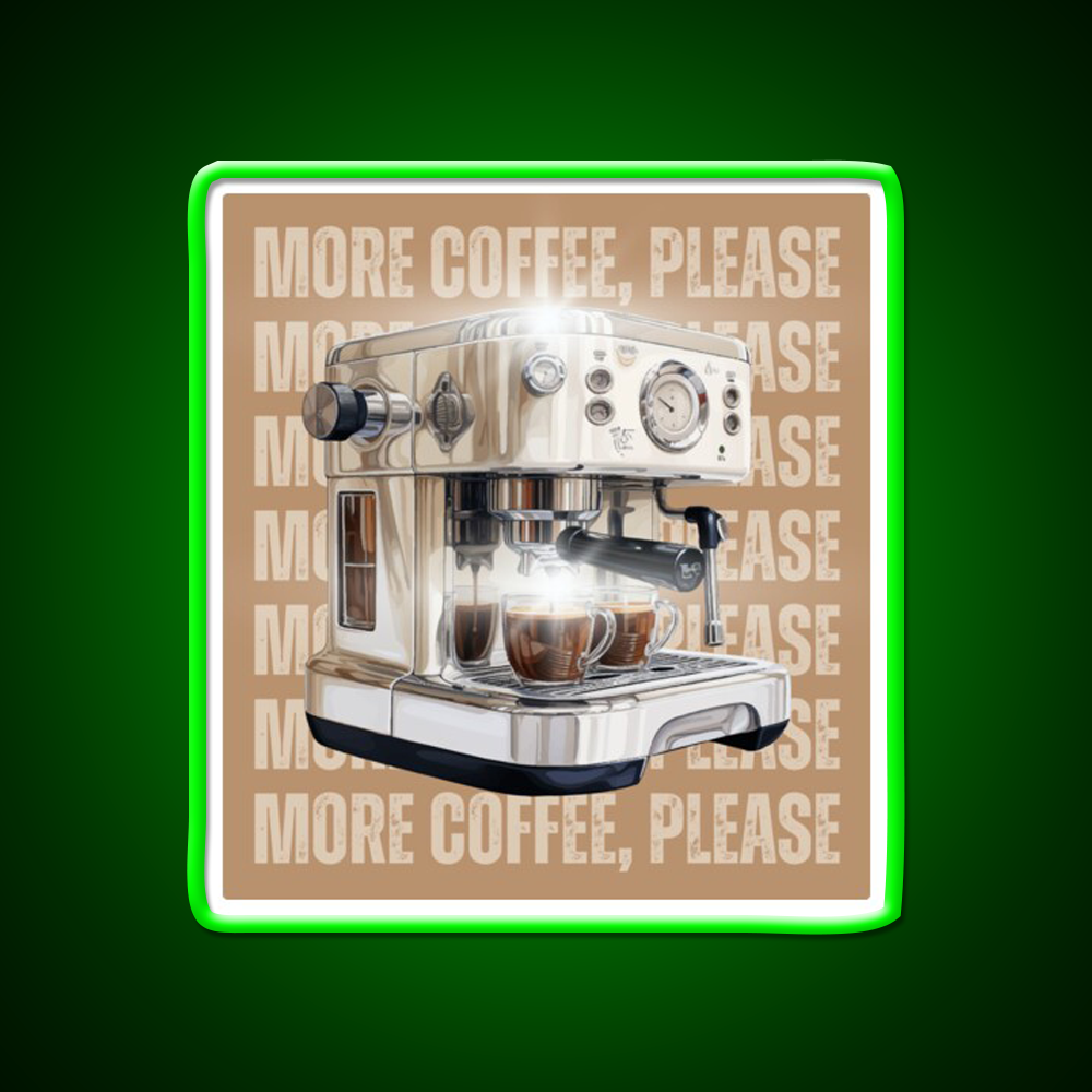 More Coffee Please Aesthetic Cafe Led Neon Sign Espresso Bar Art Rgb Color