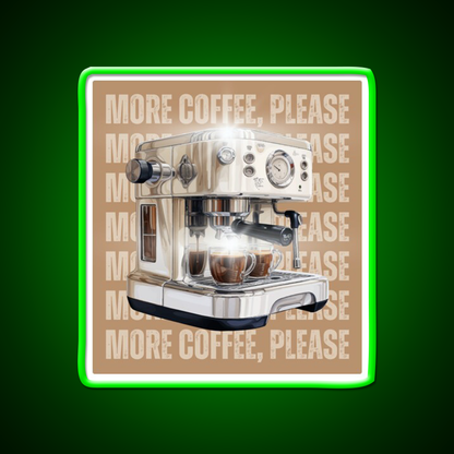 More Coffee Please Aesthetic Cafe Led Neon Sign Espresso Bar Art Rgb Color