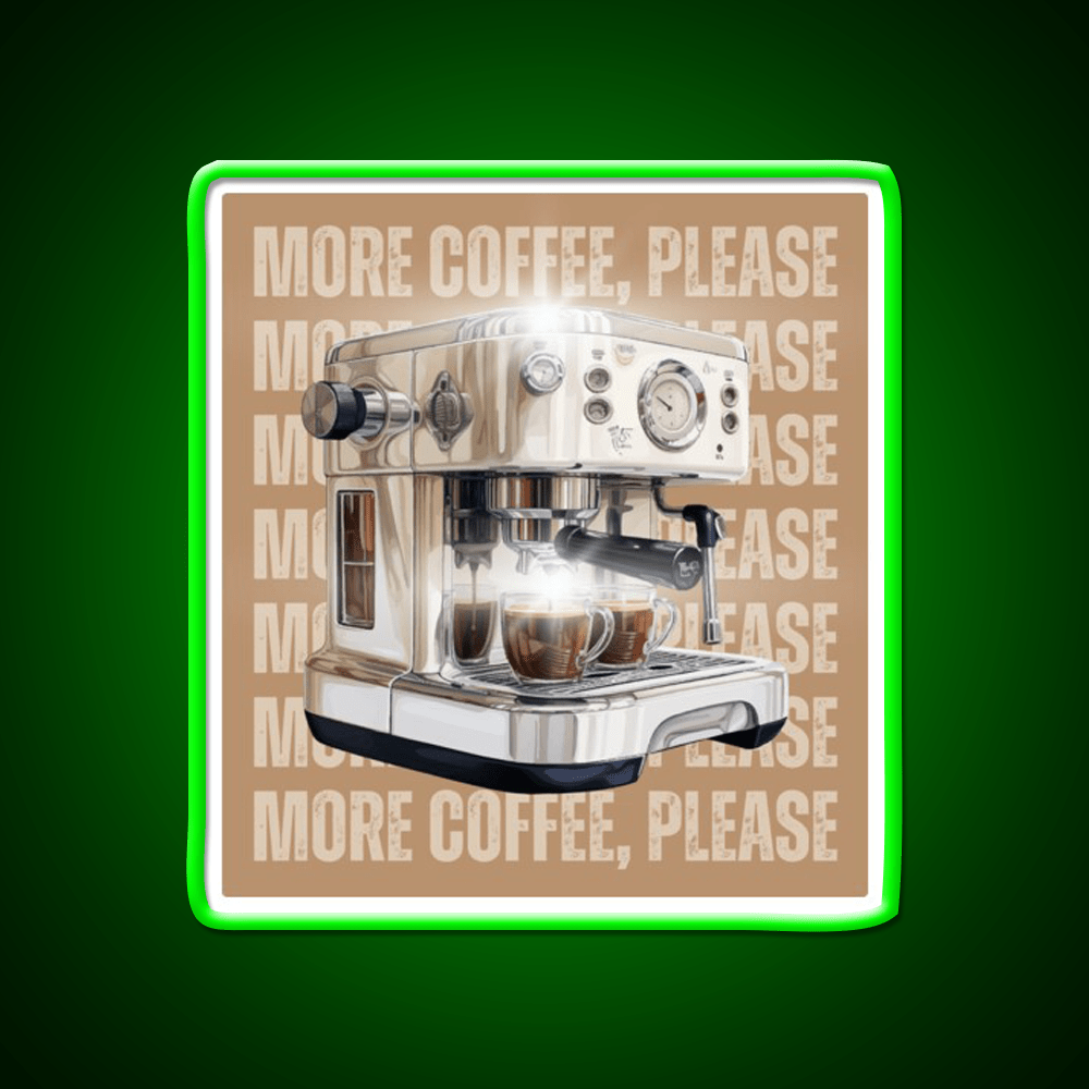 More Coffee Please Aesthetic Cafe Led Neon Sign Espresso Bar Art Rgb Color - Shineneon