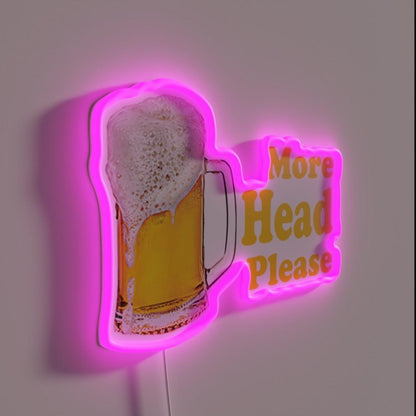More Head Please Beer Lover Rgb Led Neon Sign - LED neon sign close-up detail