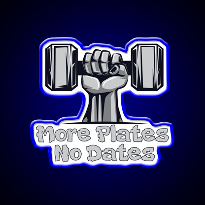 More Plates No Dates Essential Sign Gym Fitness Led Neon Sign Rgb Color